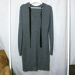 Michael Kors grey sweater dress velvet ties